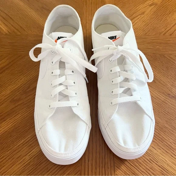 NIKE | Women’s Court Legacy White Canvas Sneaker 100 White/Summit White Size 10 - Picture 5 of 12